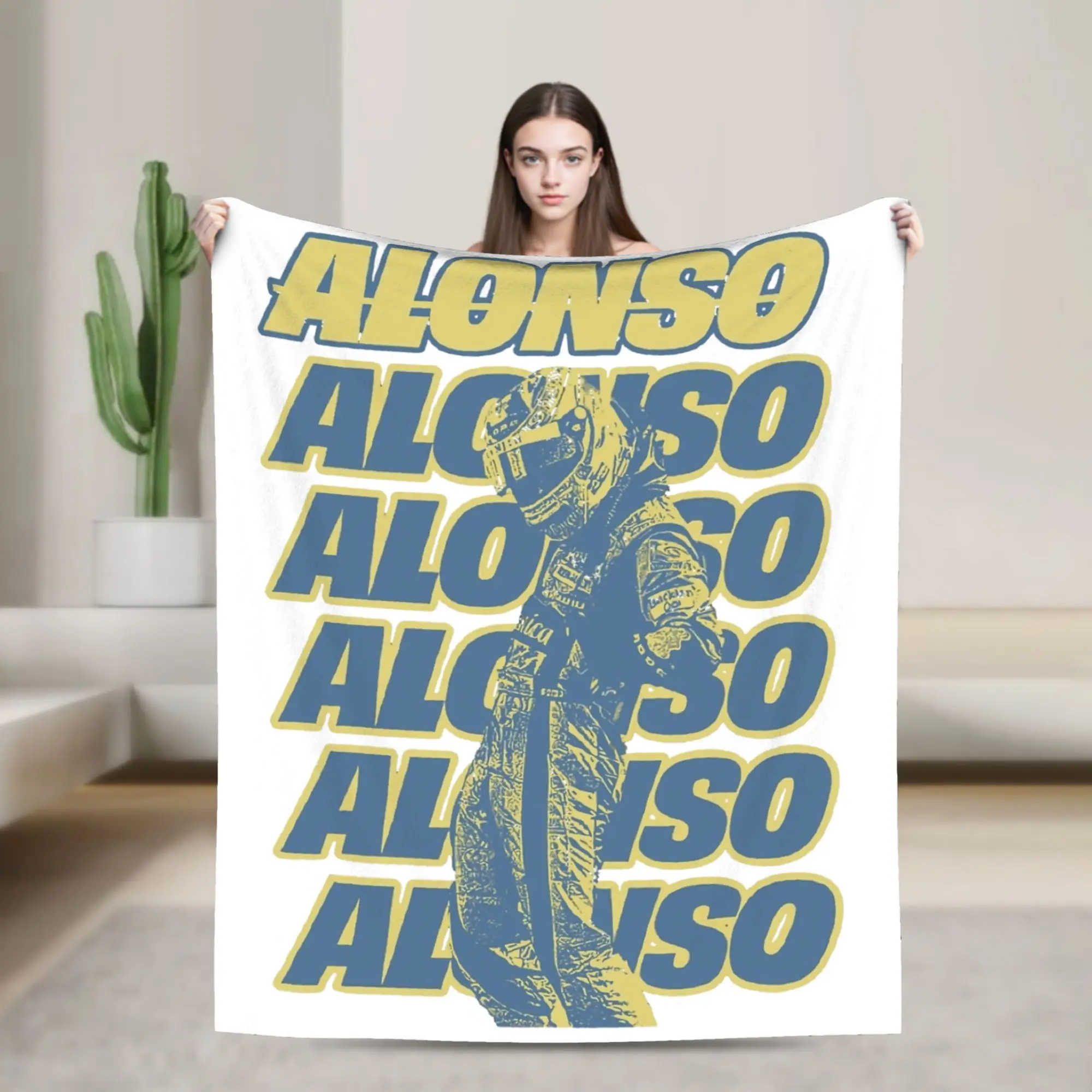 

Fernando Alonso Blankets Flannel Winter Breathable Warm Throw Blankets for Bed Couch Bedspread