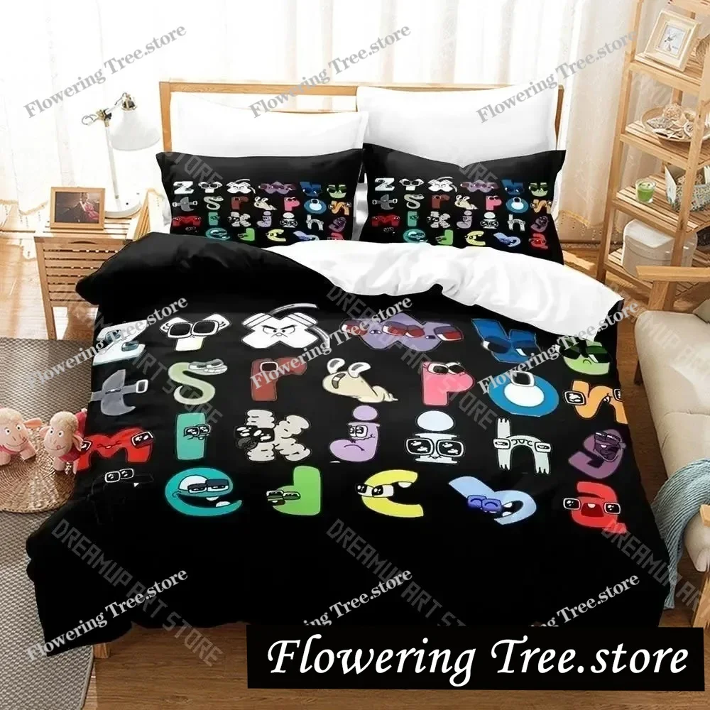 

3D Print Cartoon Alphabet Lore A-Z Bedding Set Duvet Cover Bed Set Quilt Cover Pillowcase Comforter king Queen Size Boys Adult