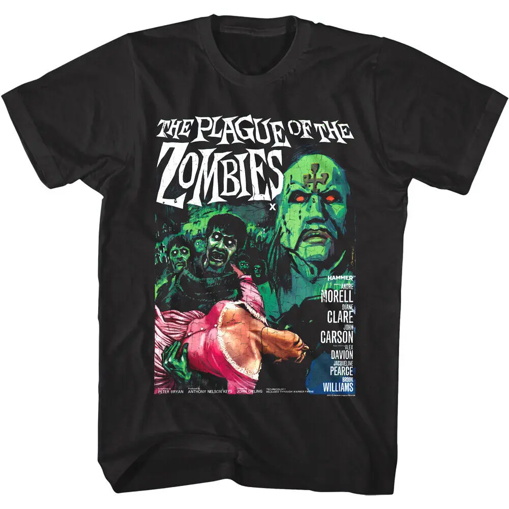 Plague Of The Zombies Movie Poster Men's T Shirt 60s Hammer Horror Film Black