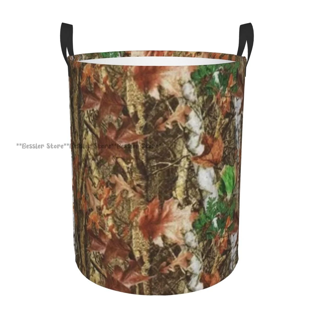 Folding Laundry Basket Leave Camouflage Print Dirty Clothes Storage Bucket Wardrobe Clothing Organizer Hamper