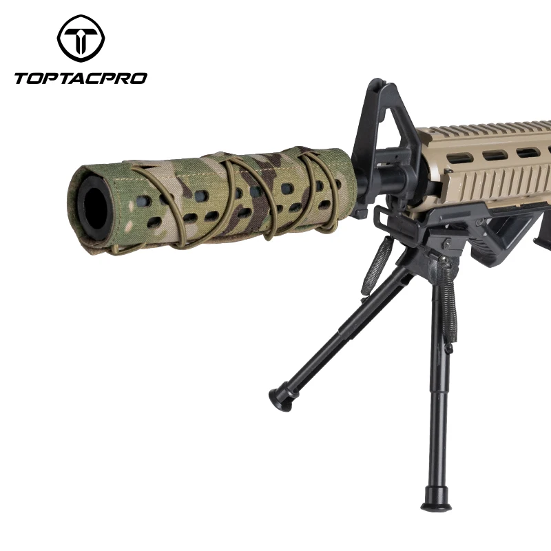 TOPTACPRO Taktyczna osłona tłumika 7 \'\'tłumik wycinany laserowo Osłona termiczna Osłona rękawa Paintball 8503