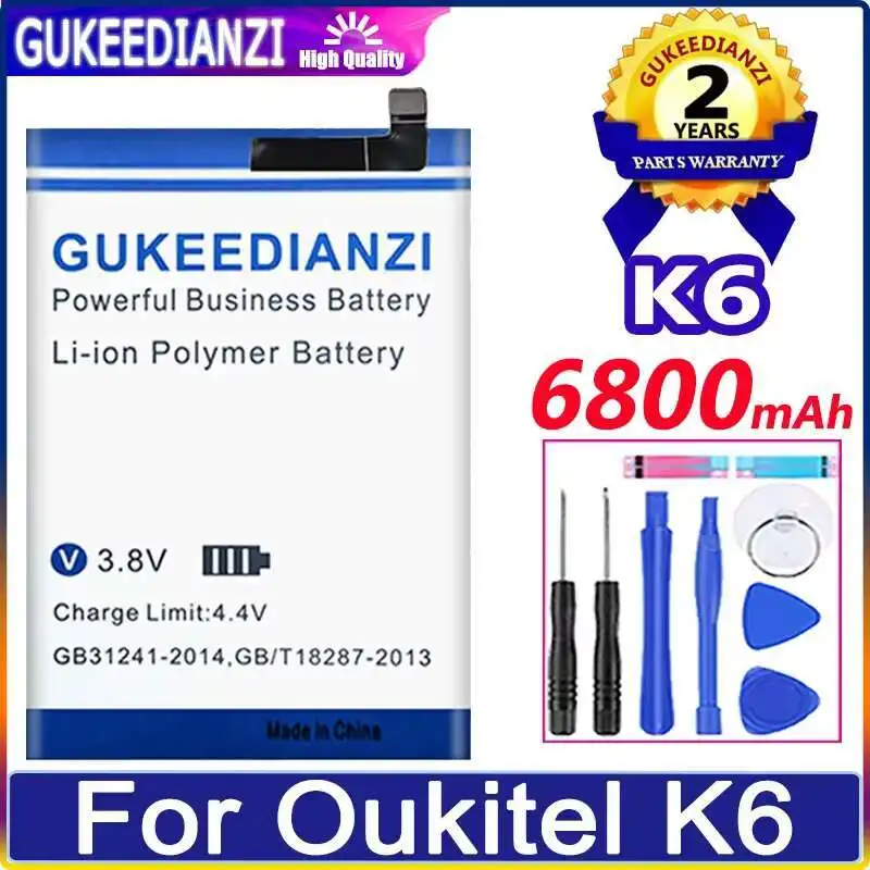 

6800Mah High-Efficiency Mobile Phone Battery For Oukitel K6 High Capacity