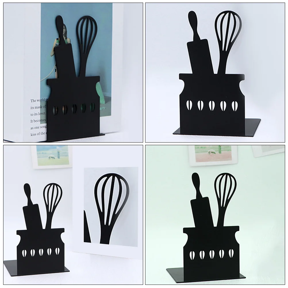 2pcs Cartoon Bookends Metal Kids Book Ends For Shelves Desktop Organizer Home Office Library Decor Book Stoppers Household