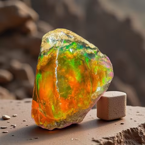 Natural Rare Colorful Ethiopia Opal (Need In Water) Gem Mineral Healing Quartz Crystals Gemstone BG1-9 Shooting under lighting