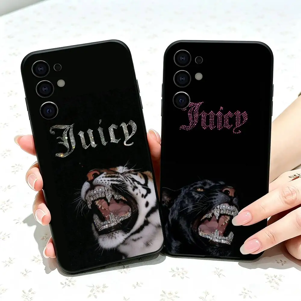 Hot-sellingJuicy Couture logo  Phone Case For Samsung S25,S24,S21,S22,S23,S30,Ultra,S20,Plus,Fe,Lite,Note,10,Black Cover