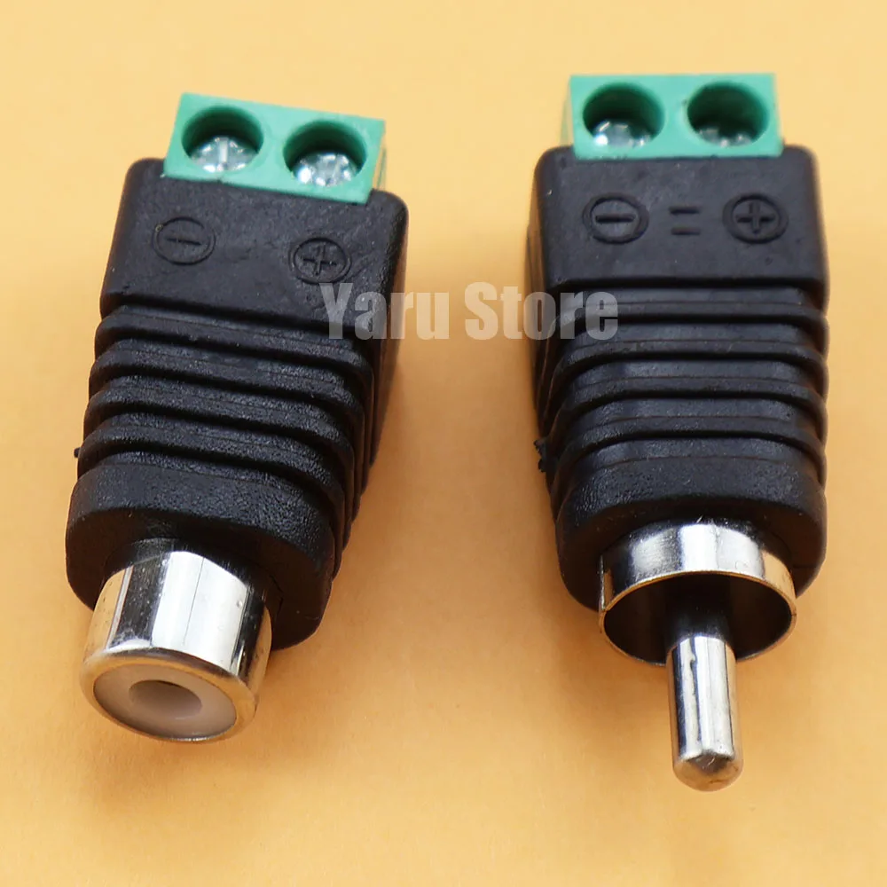 2PCS RCA Lotus Male and Female Non Soldering DC Power Plug Suitable for Surveillance Cameras, Routers, Security, etc