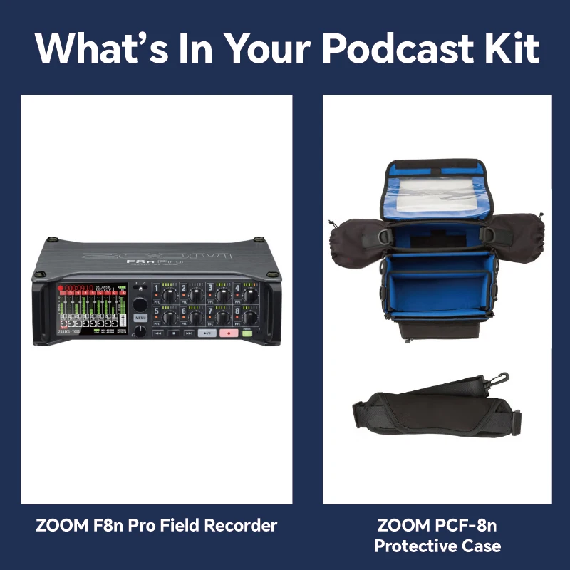 ZOOM F8n Pro Professional Field Mixer/Recorder, Audio for Video, 32-bit, 10 Channel Recorder, Come with PCF-8n Protective Case