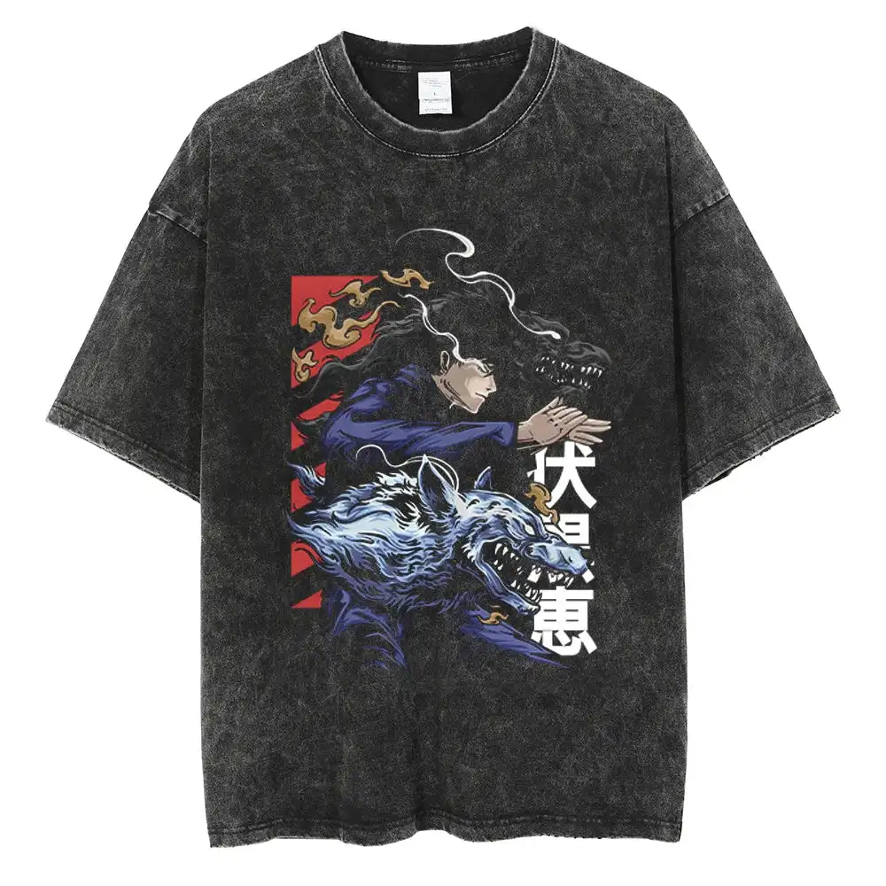 

Anime Jujutsu Kaisen Fushiguro Graphic Tee Vintage T-Shirt Men's 2026 Summer Fashion Oversize Street Top Harajuku Y2K Clothing