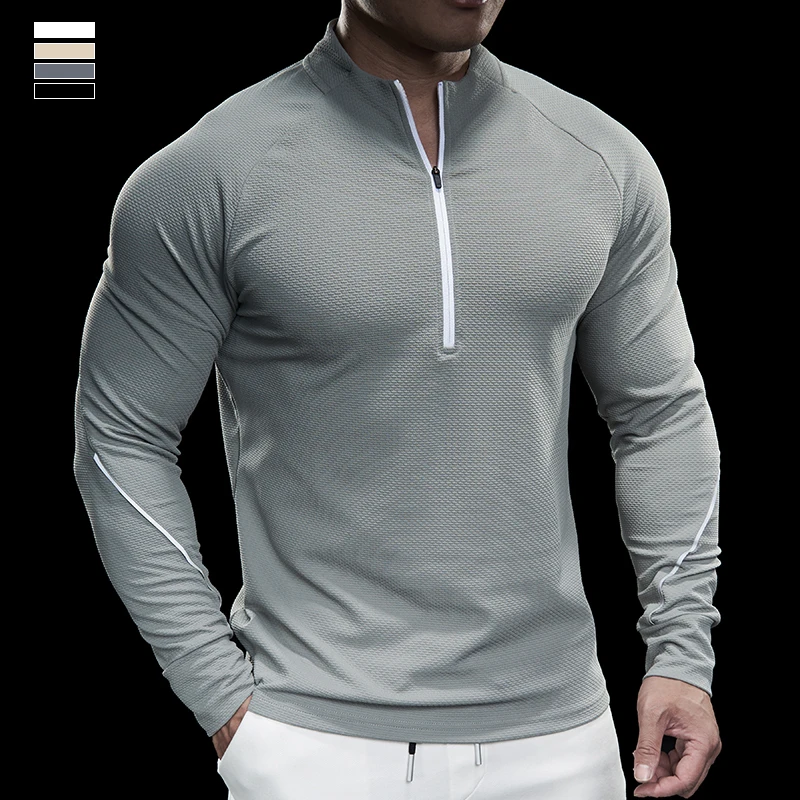 

Autumn and Winter Men's Fitness Workout Long Sleeve T-shirt Gym Jogging Training Tops Muscle Tees Running Compression Shirts