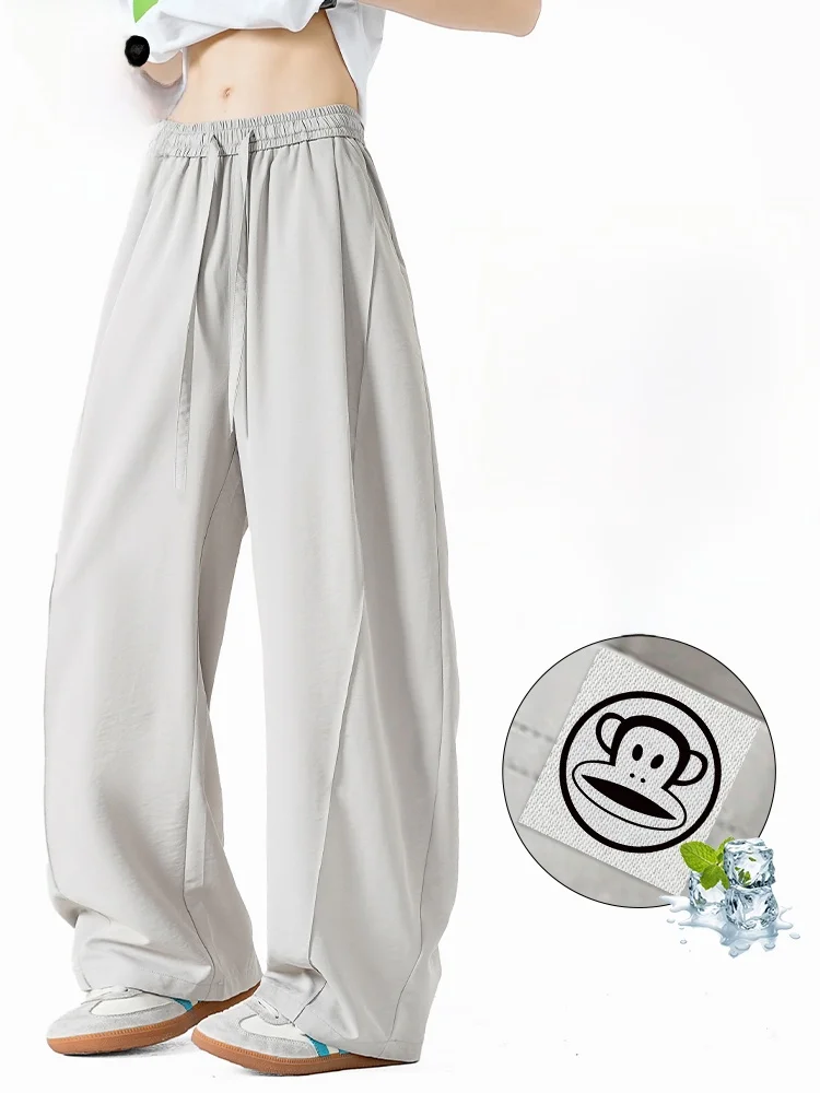 

Мужские летние тонкие брюки Paul Frank Ice Silk Bend Knife: американские, с охлаждающим эффектом, свободные, повседневные