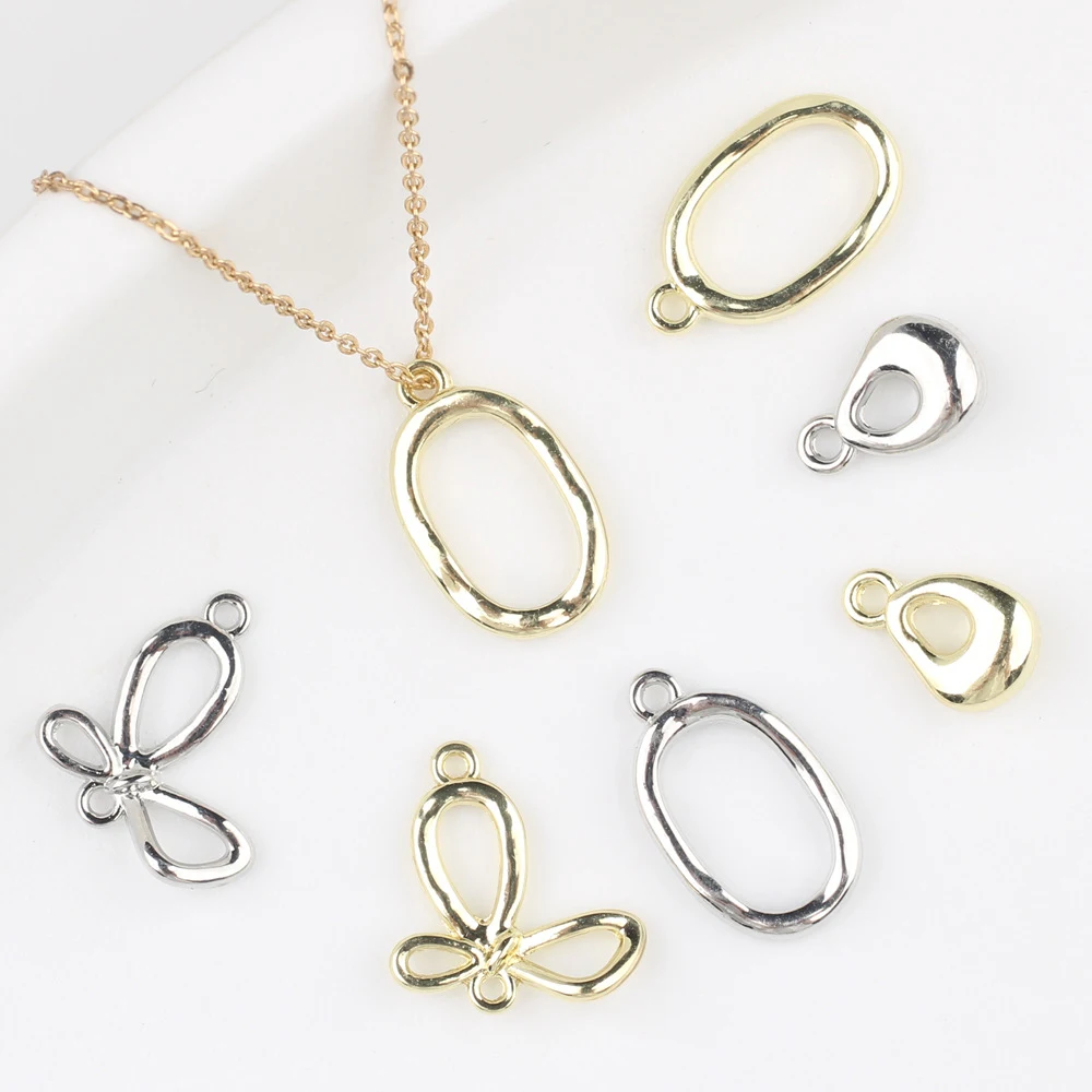 

10pcs Fashion Cute Ellipse Bow Shape Pendant Earring Necklace Bracelet Jewelry Making Accessories Handmade DIY Ornament Craft