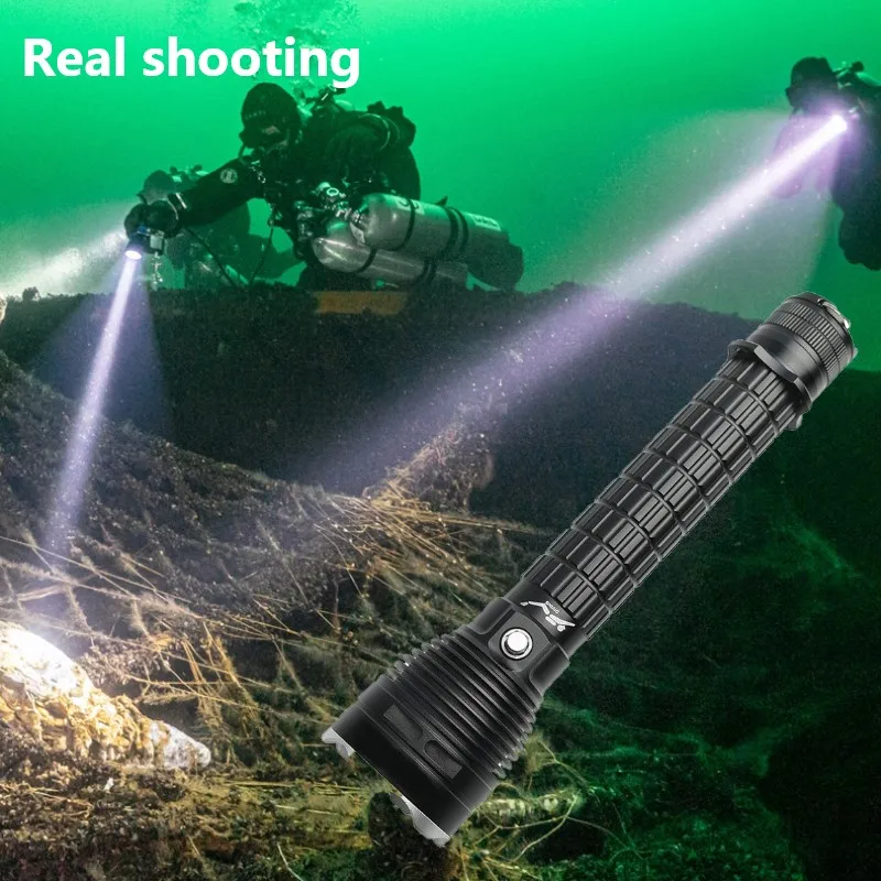 10000LM Powerful LED Diving Flashlight Super Bright XHP360 Professional Underwater Torch IPX8 Waterproof Lamp Use 18650 Battery