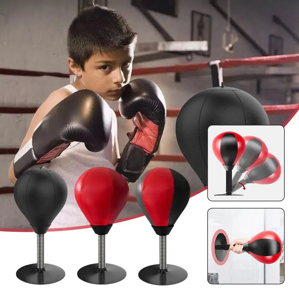 PU Desktop Boxing Ball With Suction Cup Table Punching Bag Boxing Speed Ball Heavy Duty Stress Relief Boxing Training Punch Ball