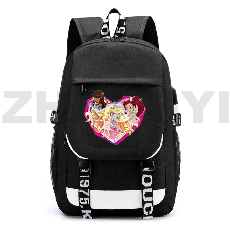 

Waterproof LoliRockstar USB Charging Backpacks Cute LoliRock Anti Theft Backpack Women Korean Style Canvas Fancy High School Bag