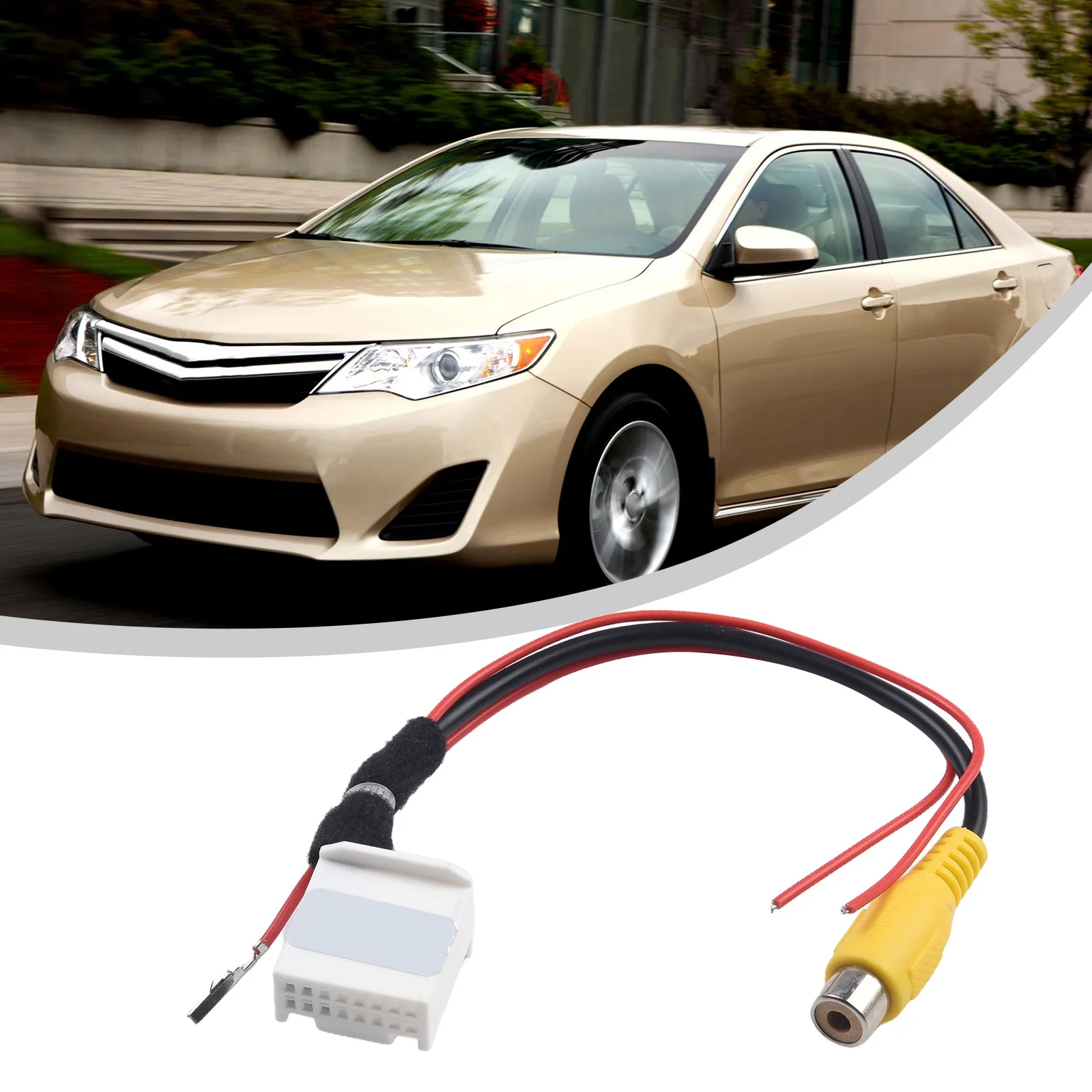 

Совершенно новый изысканный высококачественный кабель-адаптер для камеры, черный + синий + белый + желтый для Toyota, пластик + металл, реверсивный, 16-контактный