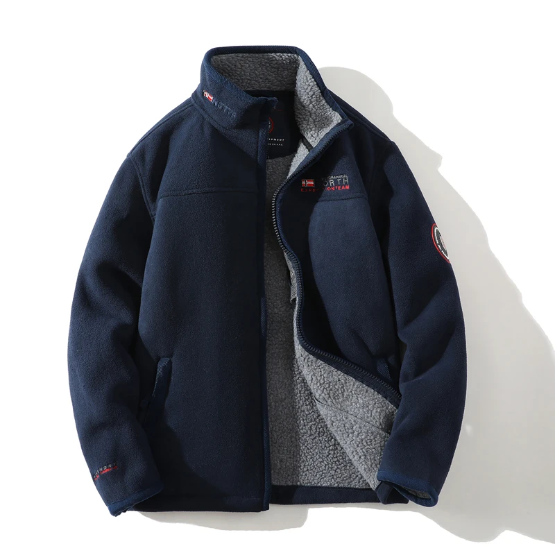 

Men's Thiened Fce Jaet Winter Warm Cotton Coat American Sle Faion Brand Lamb Velvet Cotton Clothes Men's Lamb Fur ...