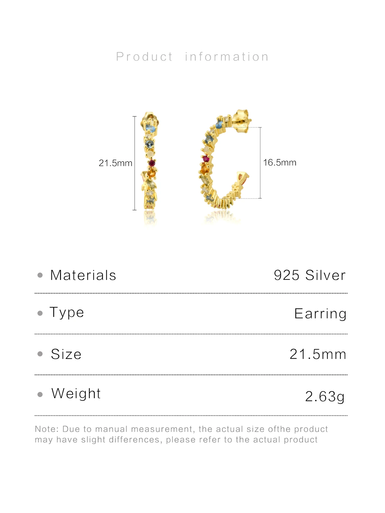 DPLAOPA 100% 925 Sterling Silver Rainbow Zircon Cirle Hoop Earrings 2024 New Fine Party Birthday Multiple styles Jewelry