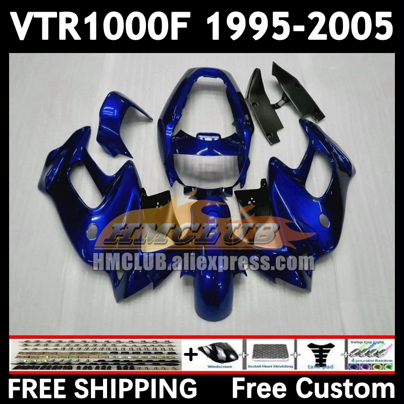 SuperHawk For HONDA VTR1000 F VTR 1000 F 1000F 83No.89 VTR1000F 95 96 97 98 99 00 2001 2002 2003 blue flames 2004 2005 Fairing