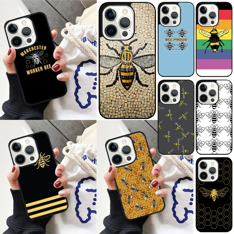 Manchester worker bees Bumble Cover For iPhone 16 13 14 15 Pro Max 12 Mini 11 15 Pro Max 6 7 8 Plus Max SE 2020 Phone Case