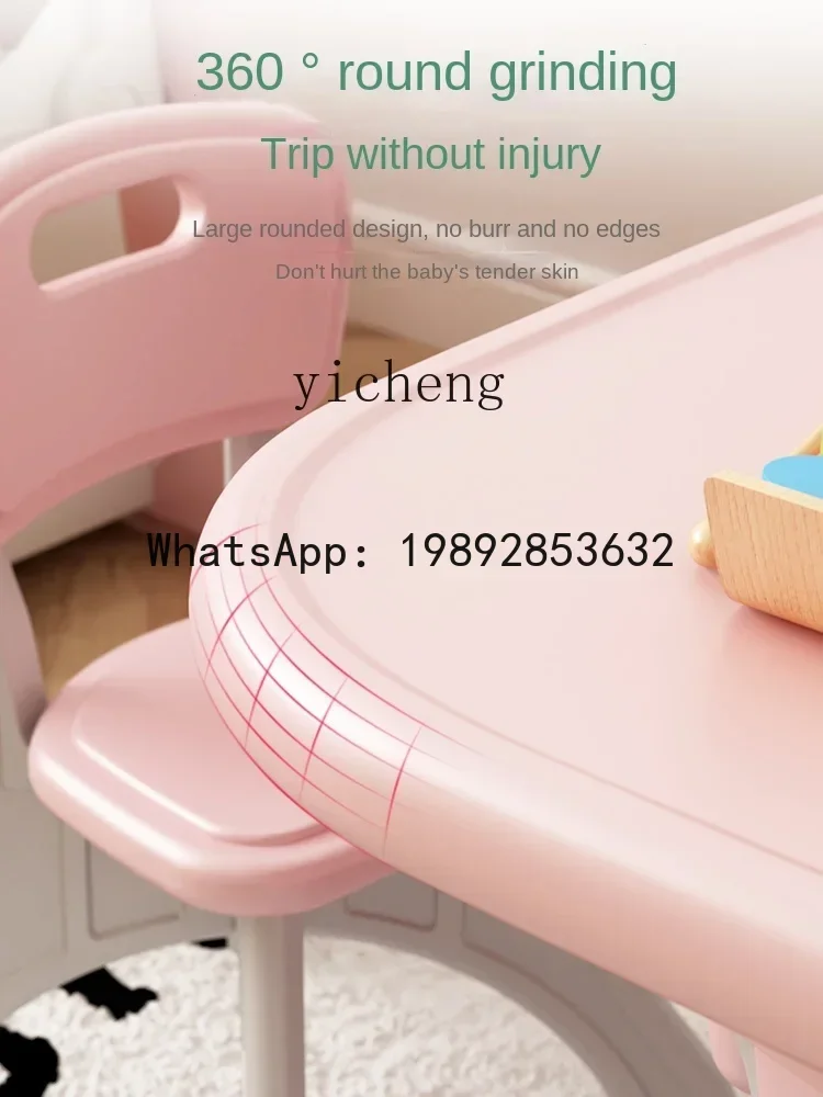 AH مكتب رياض الأطفال طاولات تناسب لعبة منزلية طاولة ألعاب بلاستيكية مكتب كتابة التعلم #4