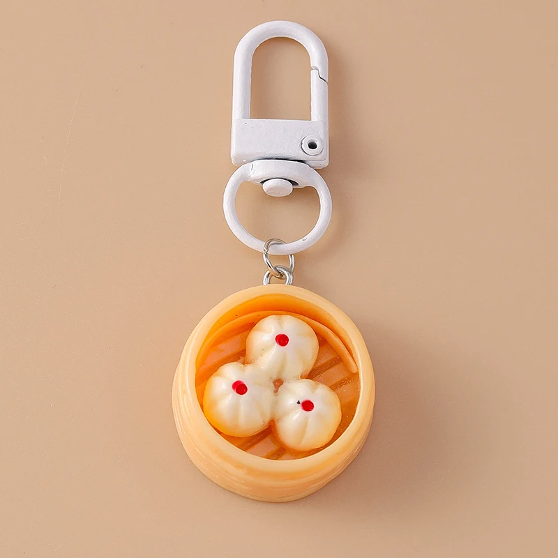 Cute Resin Simulation Food Keychain Bread Sandwich Key Ring Pendant for Key Holder Women Girls Handbag Decor Jewelry Gift