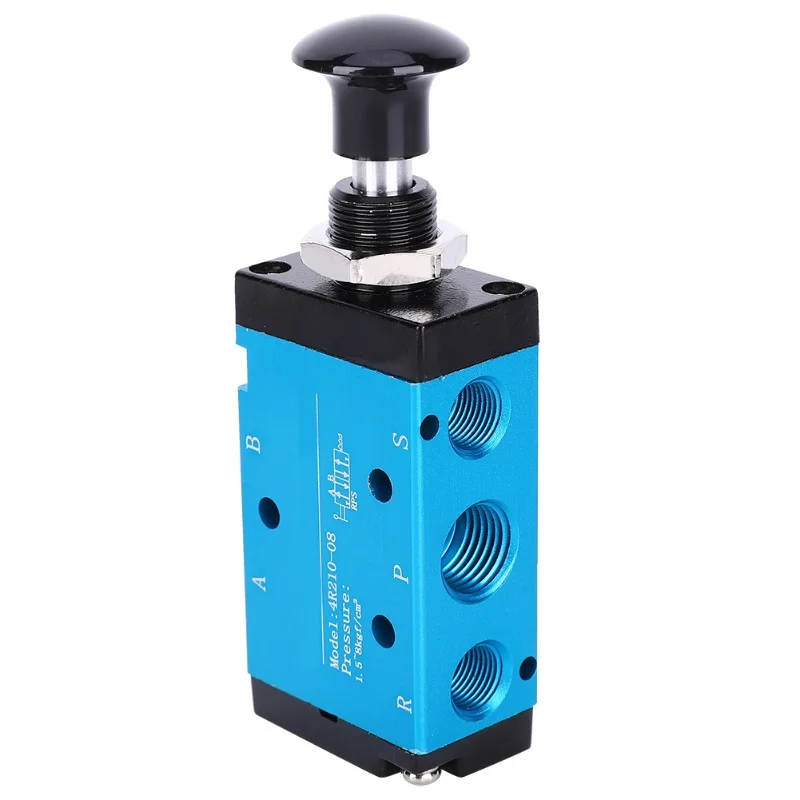Hand Control Push Valve Aluminum Alloy 2-Position 3-Way 4R210-08 1/4in Air Component