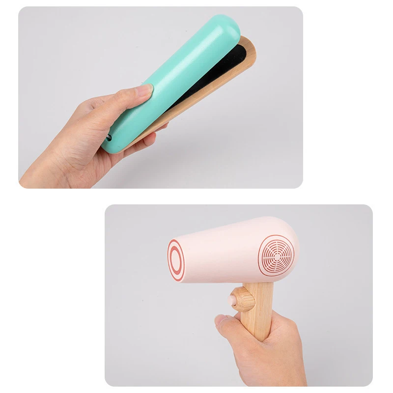 مجموعة مكياج خشبية للعب التظاهري للأطفال، مجموعة مستحضرات التجميل، ملحقات التجميل للعب الأدوار للفتيات هدية عيد الميلاد والكريسماس