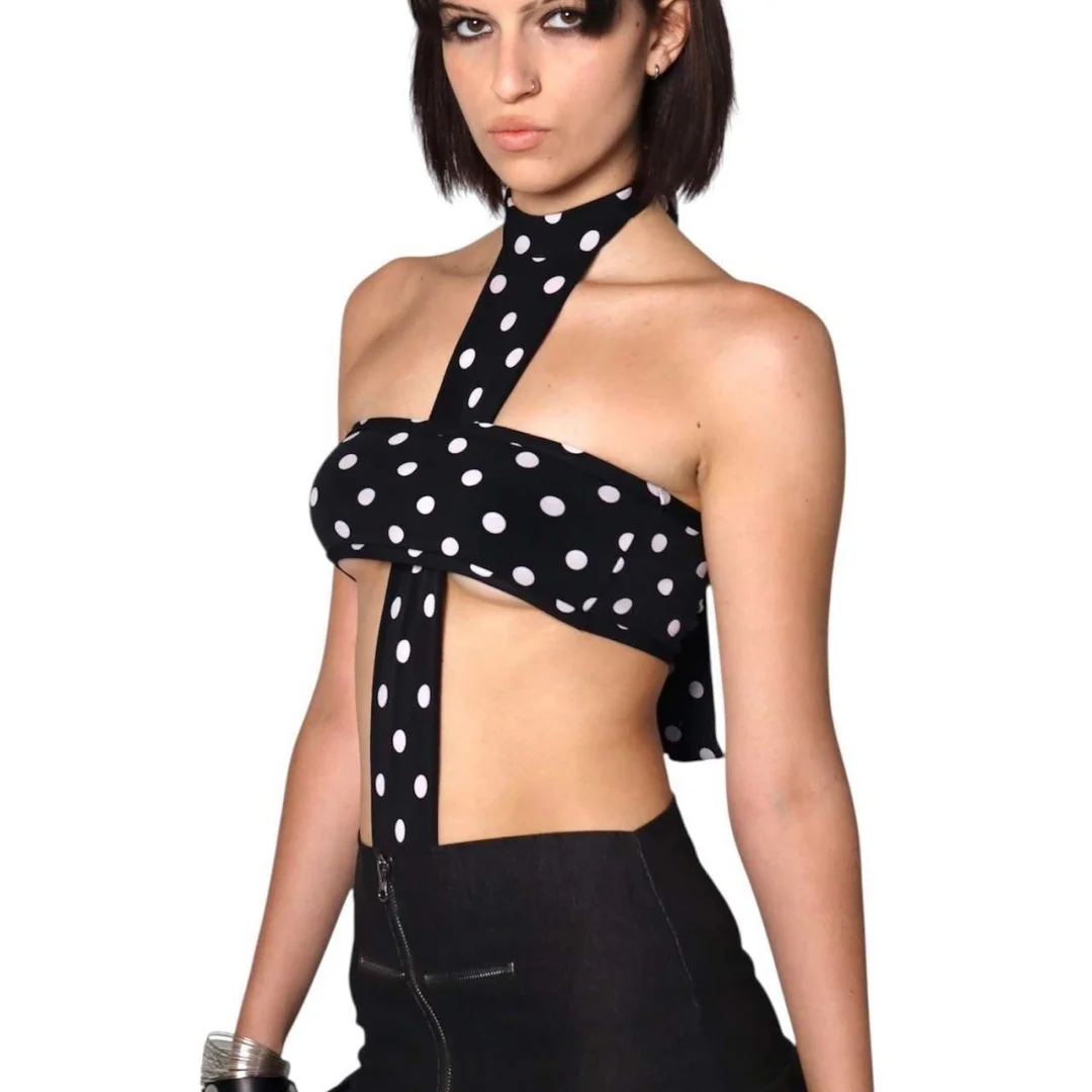 

Y2K Готический шикарный комбинезон в горошек в стиле панк-рок в уличном стиле, острый дерзкий комбинезон с шортами для жирного образа в стиле ретро