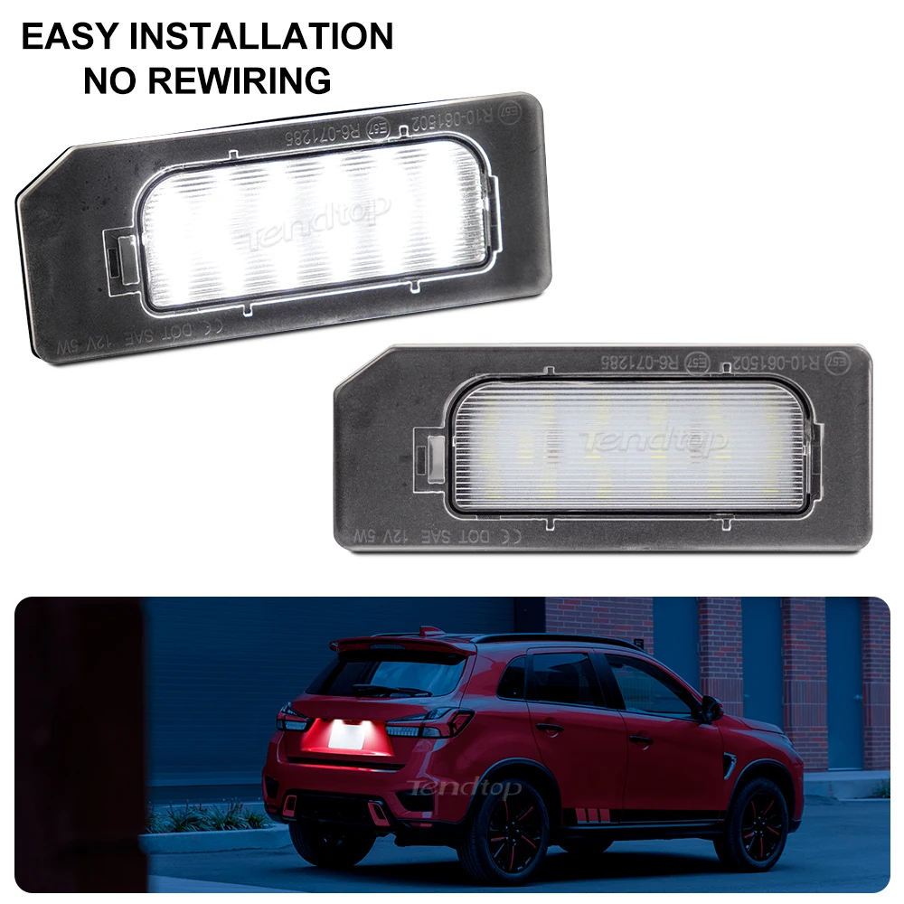 2Pcs White Canbus LED Car Rear Number Plate Lamps License Plate Lights For Mistubishi ASX Outlander Sport RVR PHEV 2011-2020