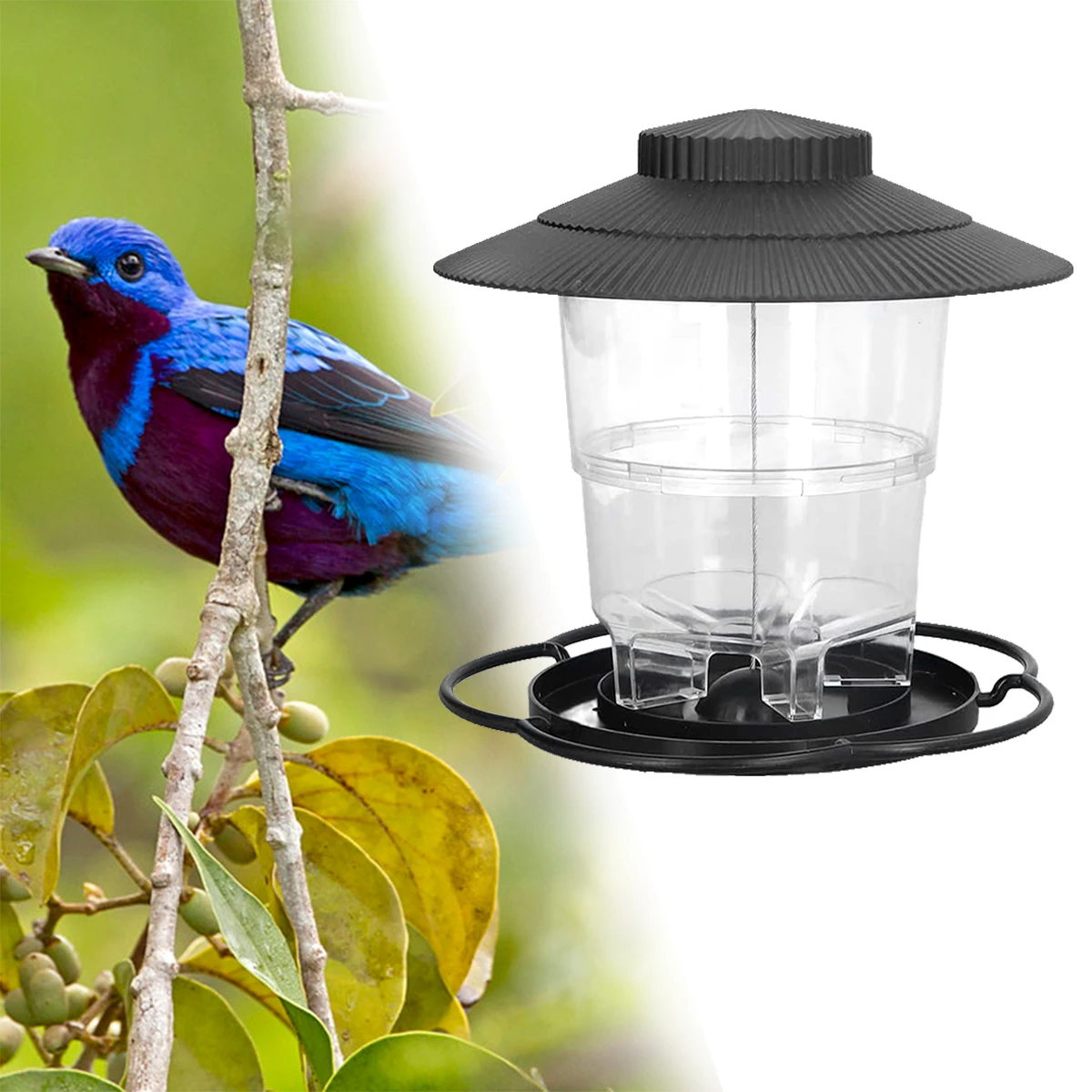 

Upgrade Bird Feeder Automatic Hanging Outdoor Garden Gazebo Wild Bird Feeding Container With Hang Rope House Decor Pet Supplies