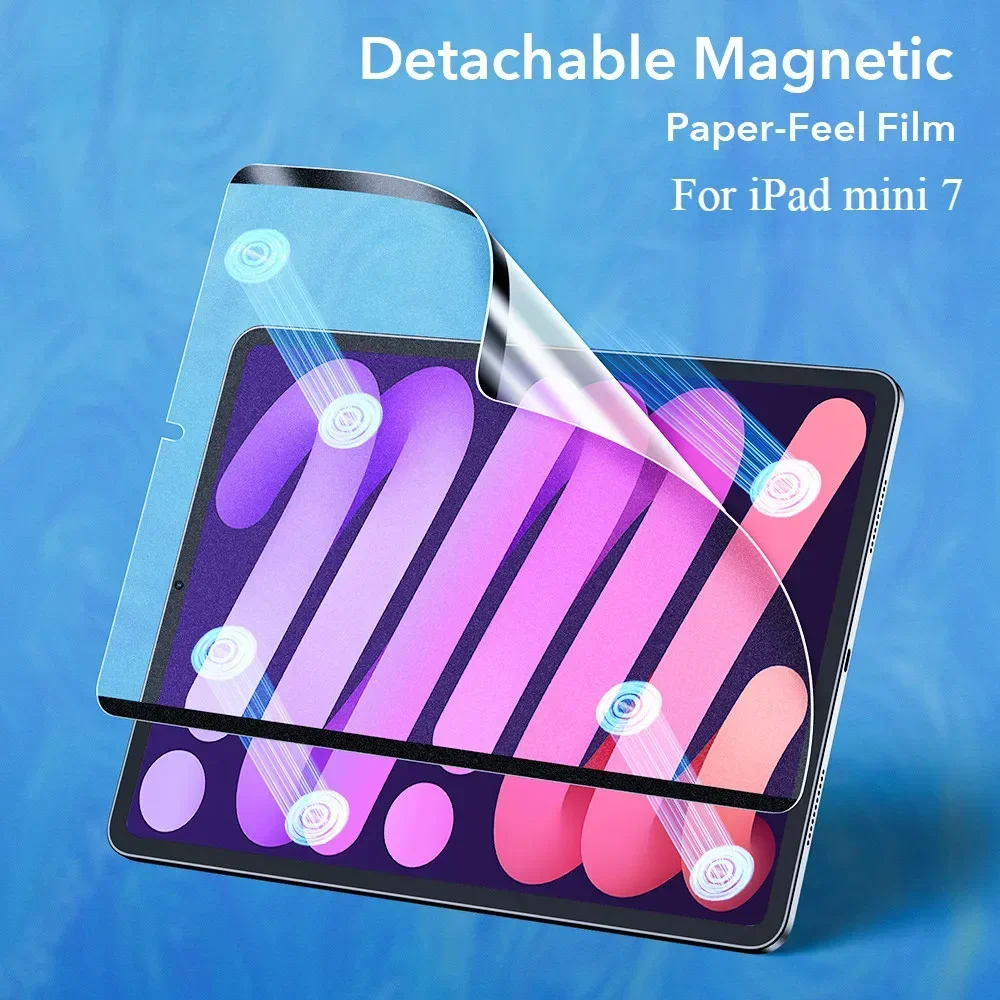 2PCS Soft PET Magnetic Screen Protector For Ipad Mini 7 mini A17 Pro A2995 8.3inch 2024 Mini6 2021 8.3" Drawing Paper Feel Film