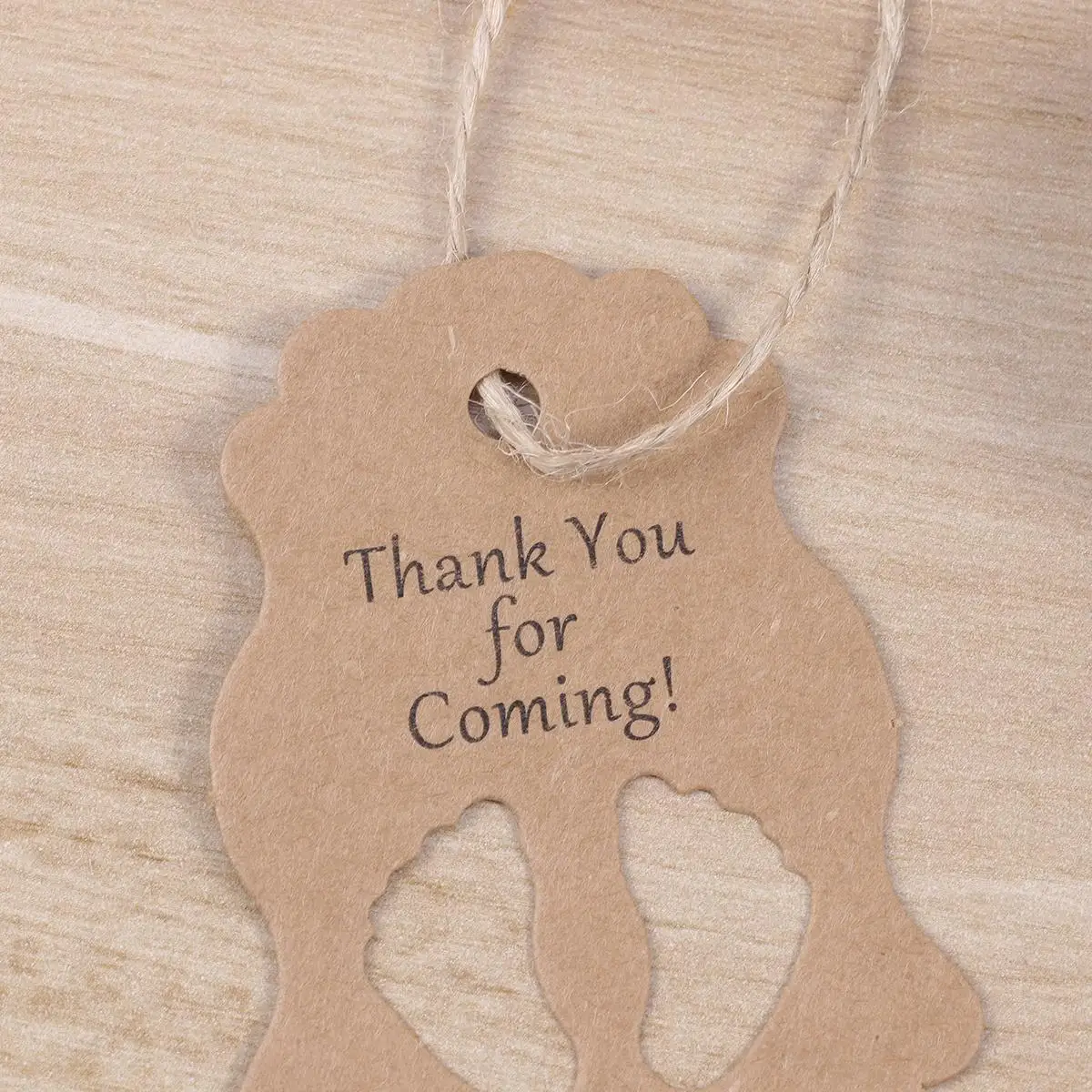 50 Pcs Small Shower Name Tags Thank You Stickers Favor Hanging Paper Gift