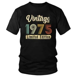 Classic Vintage 1975 Tshirt Men Short Sleeve Birthday Gift T Shirt Casual T-shirt Soft Cotton Slim Fit Tee Tops Clothing