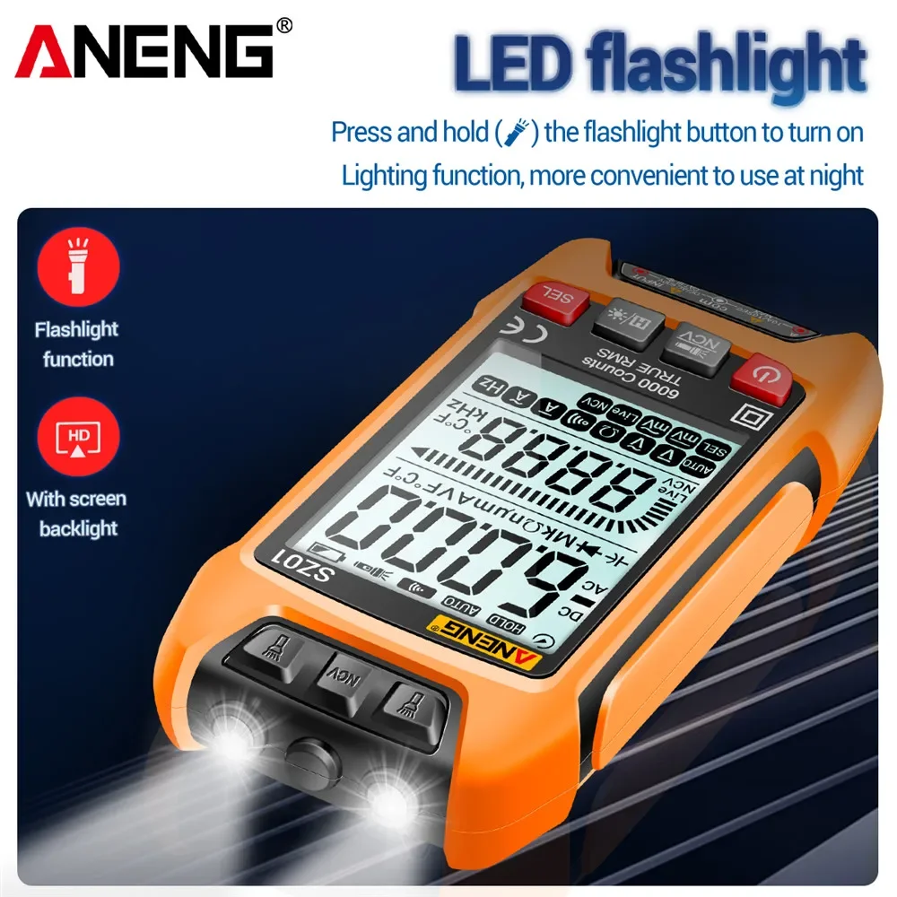 ANENG SZ01 Digital Multimeter Professional 6000 Count  Electric Capacitance Meter AC/DC Current Voltage Tester Electrician Tools