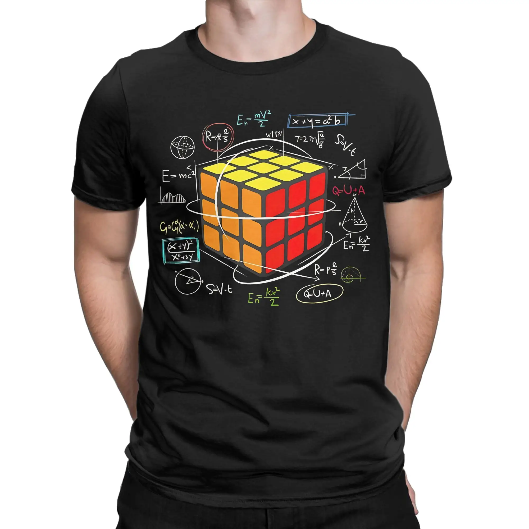 Streetwear T-Shirt Summer Math Rubik Rubix Rubics Player Cube Maths T Shirts Pure Cotton Tee Shirt for Man Y2K Short Sleeve Tees