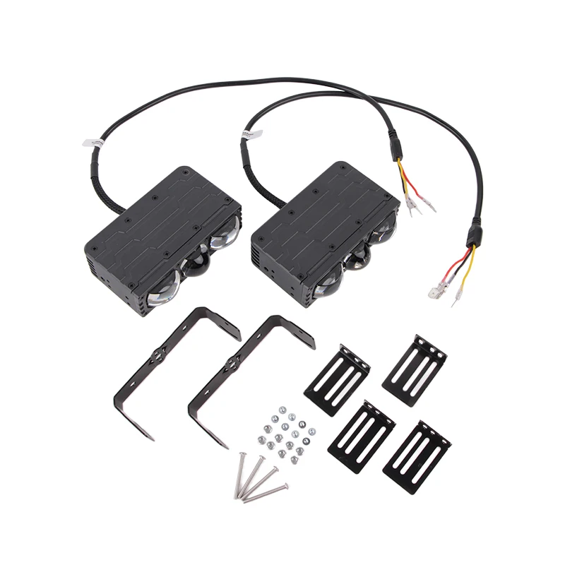 180W Ultra-bright LED Grille Light Car Auxiliary Lights 3 Lenses 6000K Pure White Light Fog Lamps Work Light 12V 24V Waterproof