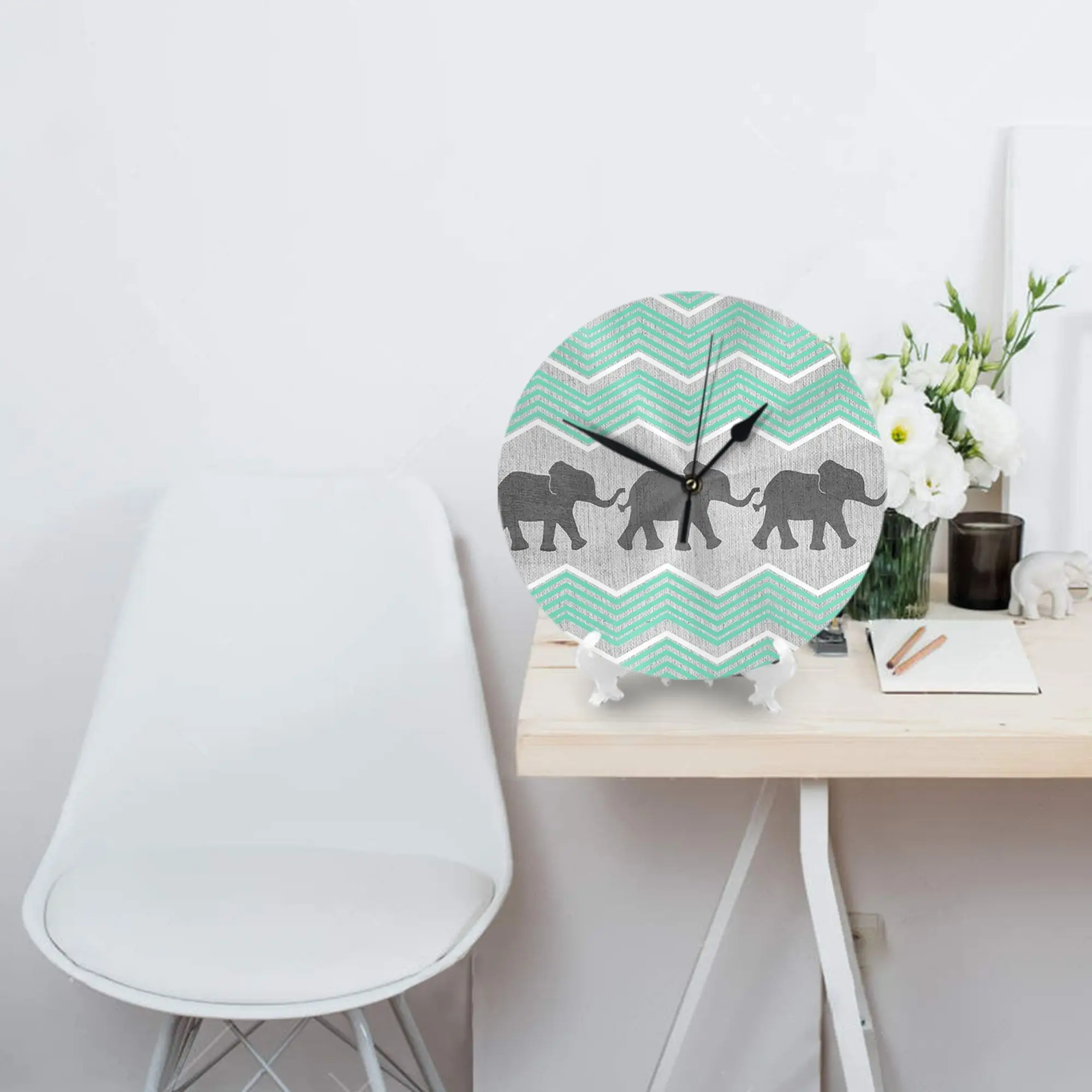 

Настенные часы с тремя слонами, украшение комнаты, бесшумные круглые часы для спальни, гостиной, кухни, дома