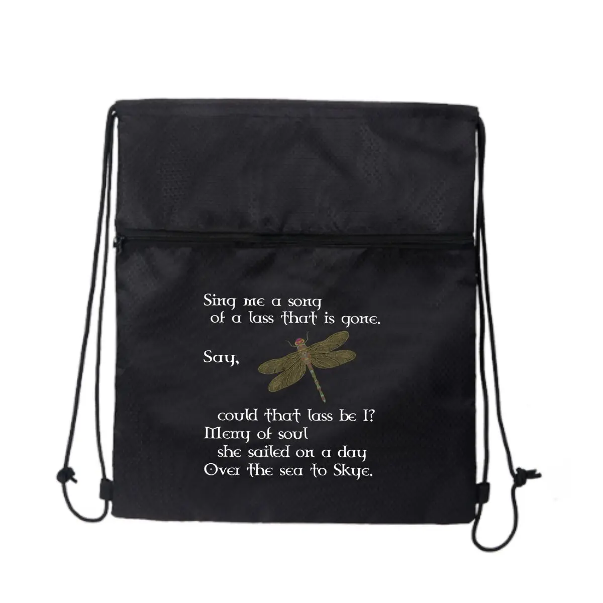 

Сумка на молнии с графическим рисунком стрекозы и уличной одеждой на шнурке: смелые принты для городского стиля