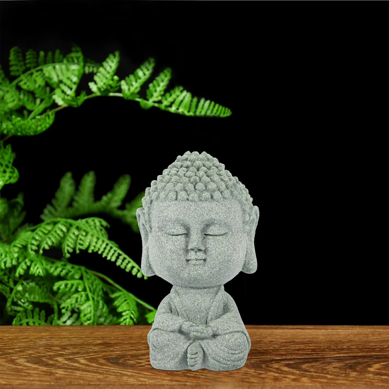 

Маленькая статуэтка Будды из песчаника, ретро-винтажный декор для рабочего стола, настольная скульптура Будды, буддийское украшение для дома, дзен-поделка, декоративный элемент