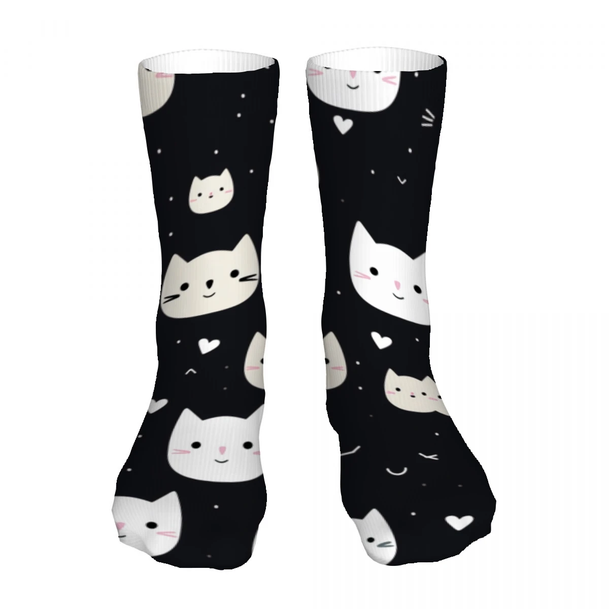 Cat Paws Pattern Mens Womens Funny Crew Socks Cool 3D Printed Design Socks Fashion Comfortable Basketball Socks