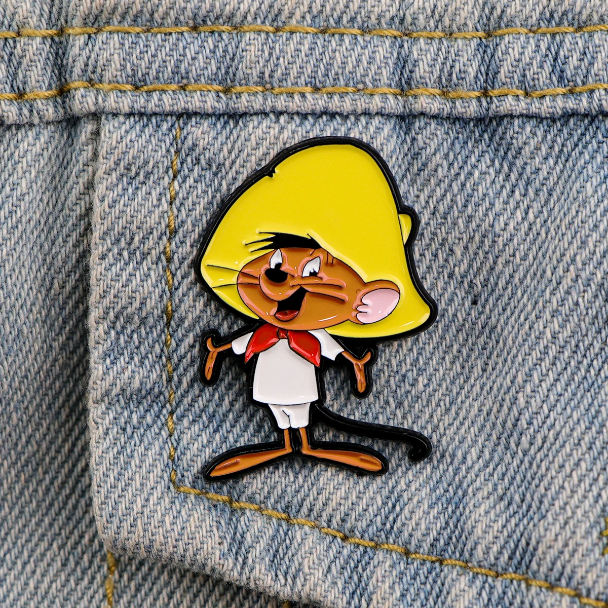 Yellow Hat Mouse Pin Cute Cartoon Anime Badges Brooches for Clothing Enamel Pin Women\'s Badges Jewelry Accessories Gifts for Kid