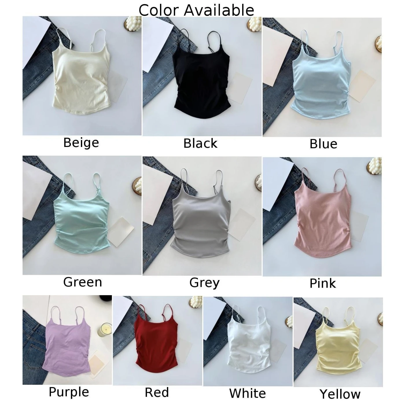 سترات غير رسمية وسادة الصدر للاستخدام اليومي، حالة جديدة تمامًا، شكل كوب كامل، رقبة دائرية، بلايز كاجوال بدون أكمام