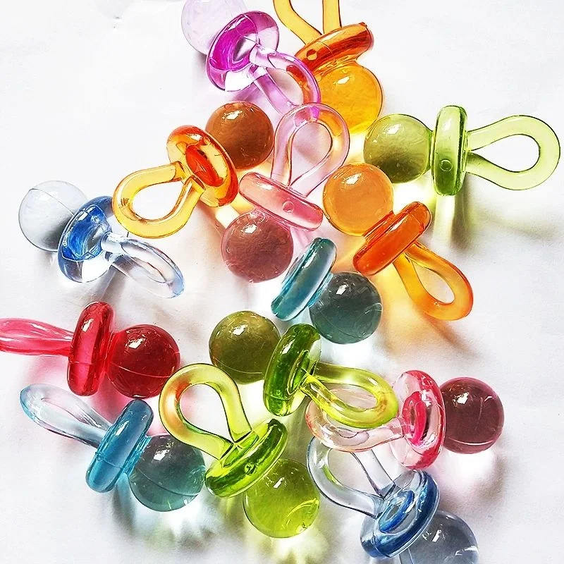 50/100 قطعة أكريليك صغير أزرق وردي مصاصة الحلمة النثار للطفل دش الديكور الجنس تكشف الجدول مبعثر حفلة عيد ميلاد #5