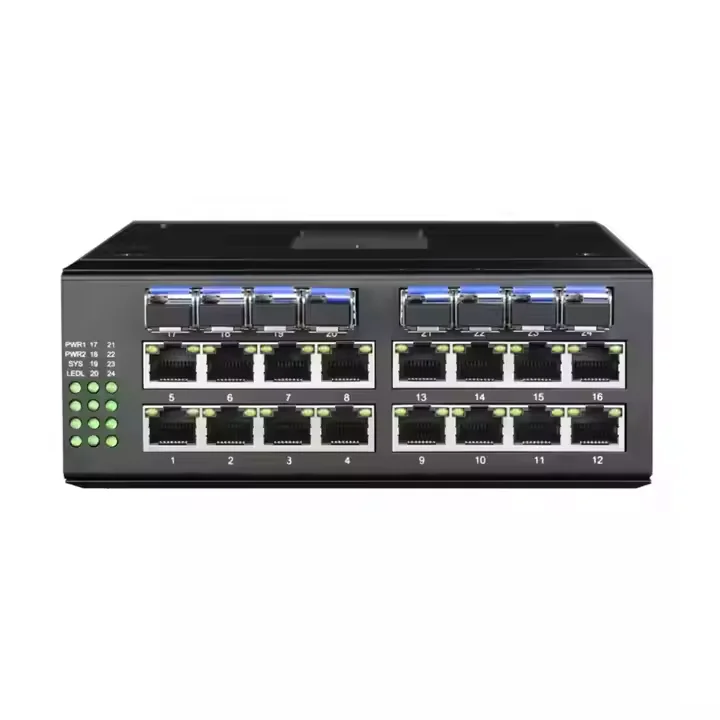 Manufacturer Industrial Managed Network Switch 16 Gigabit Port 4  or 8 SFP  FC Port Ethernet Switch 10/100/1000M