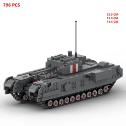 hot military WWII UK Army Churchill Infantry tank vehicles North Africa war weapons equipment Building Blocks model bricks toys