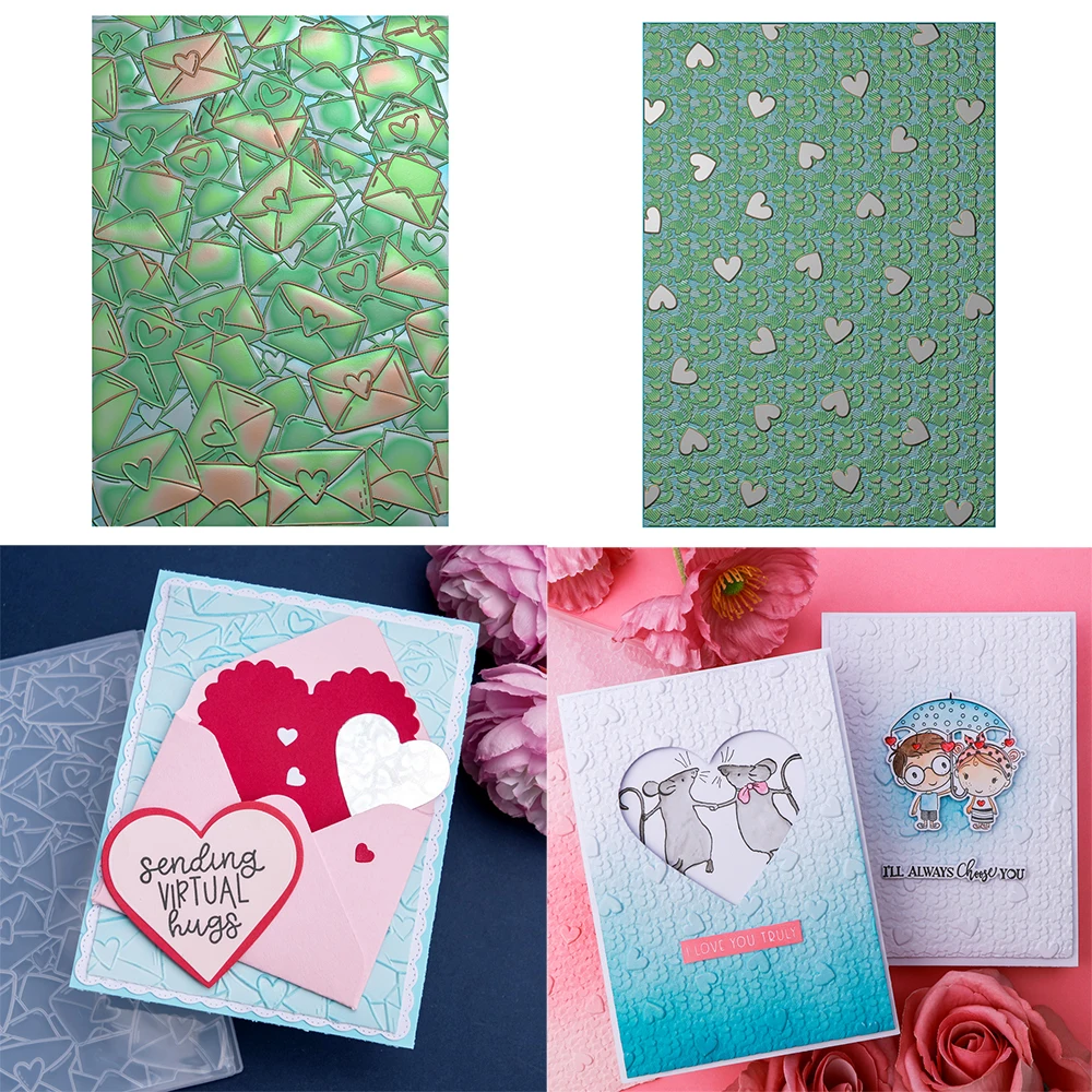 1pc Liebe Umschlag/Herz Präge Ordner Set 3D Textur Handwerk Werkzeug für Valentinstag Karte, Der Scrapbooking DIY Papier