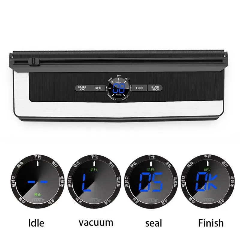 EU Plug Vacuum Packaging Machine Automatic Touch Button Sealing Works For Dry And Wet Use-ABQU