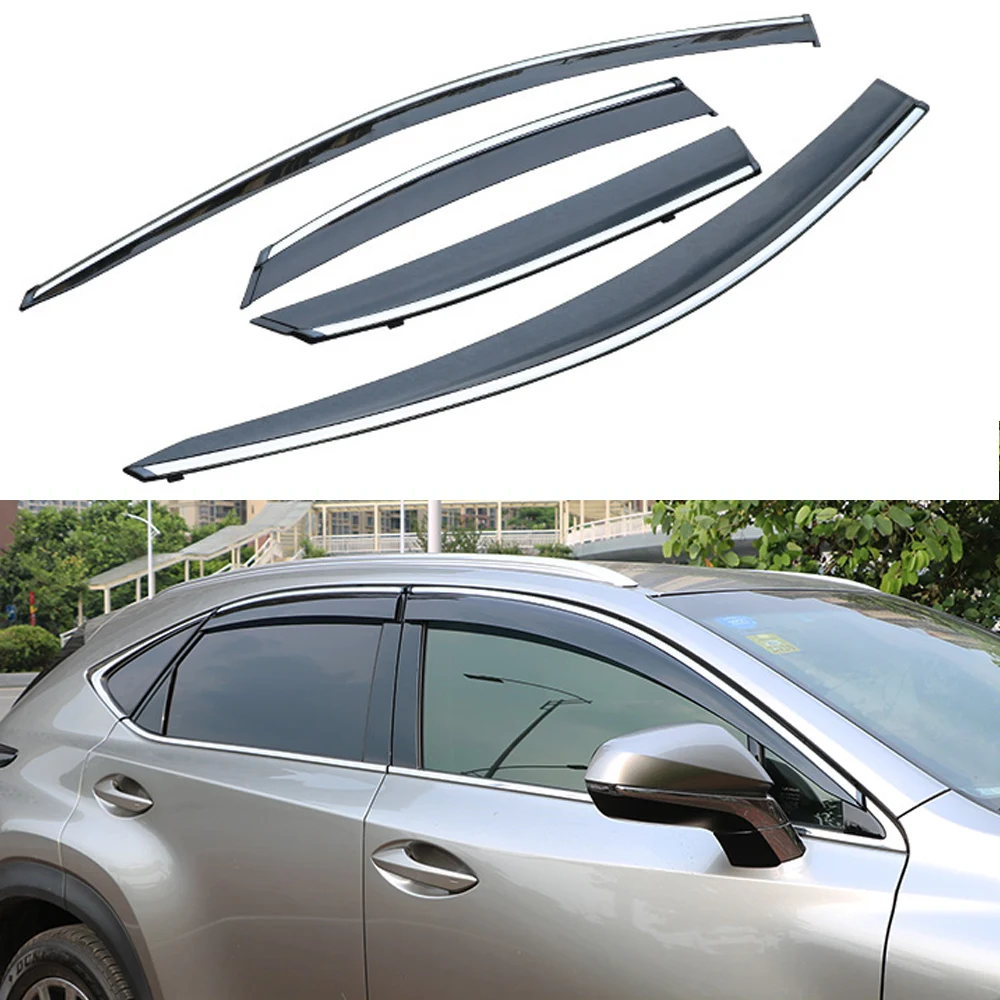 

For LEXUS NX 2015 2016 2017 2018 2019 - 2021 Car Window Sun Rain Shade Visors Shield Shelter Deflector Cover Trim Frame Sticker