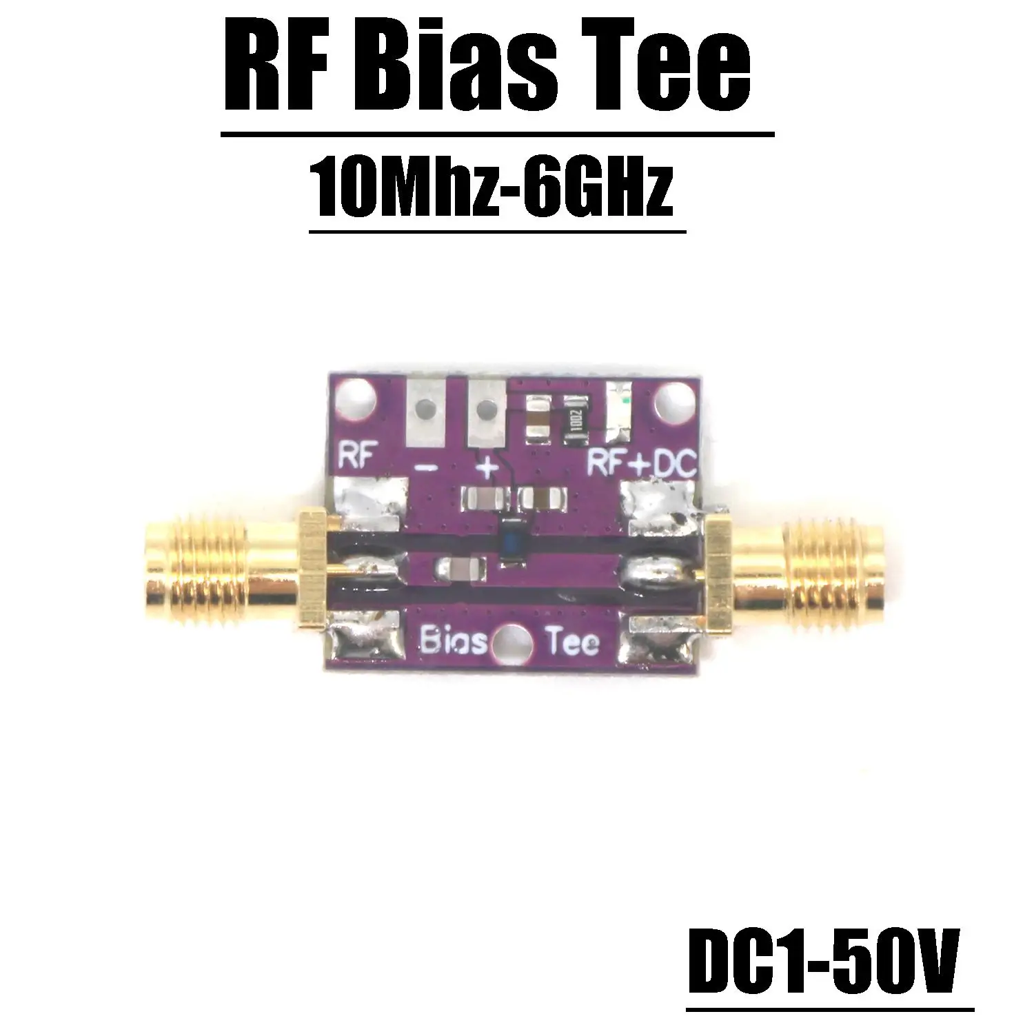 10MHz-6GHz RF Bias Tee DC Blocker, Coaxial Feed Injector For HAM Radio RTL-SDR, LNA Amplifier & Helium Miner WIFI 5.8Ghz Drone