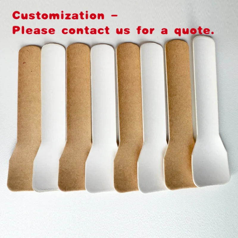 

custom.LOKYO Eco Friendly Yogurt Dessert Spoon Custom Printed Babay Food Disposable Paper Spoon